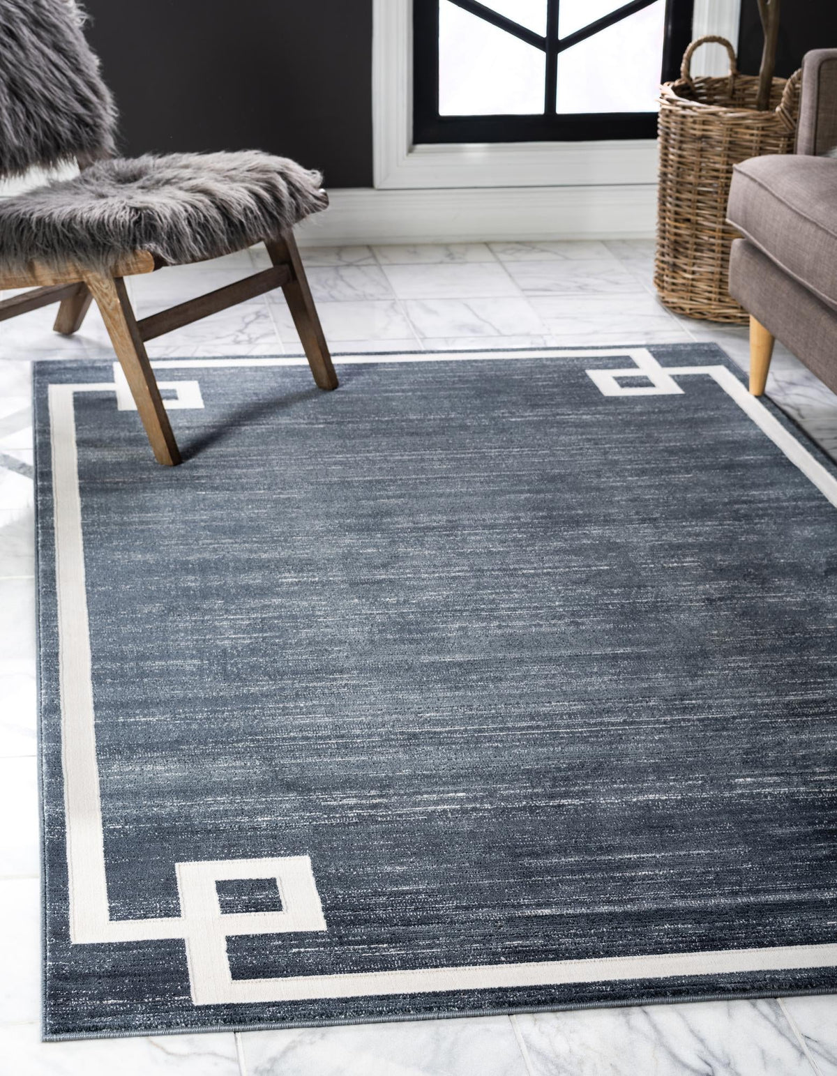 unique loom uptown lenox hill uptown  navy blue rug