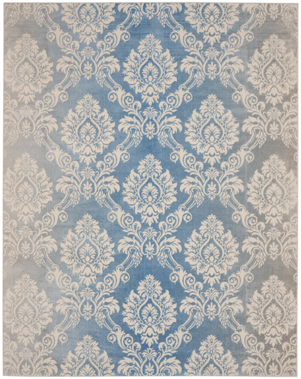 nourison elation etn03 ivory blue rug
