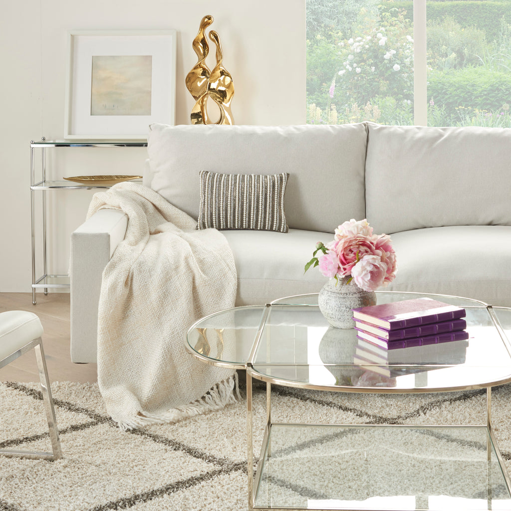 nourison luminescence z2014 pewter pillow