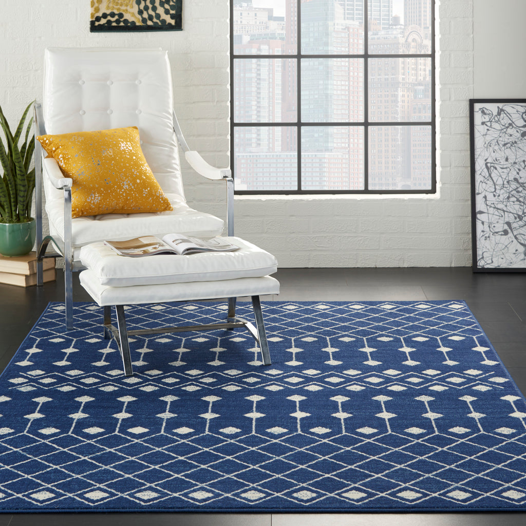 nourison grafix grf37 navy rug