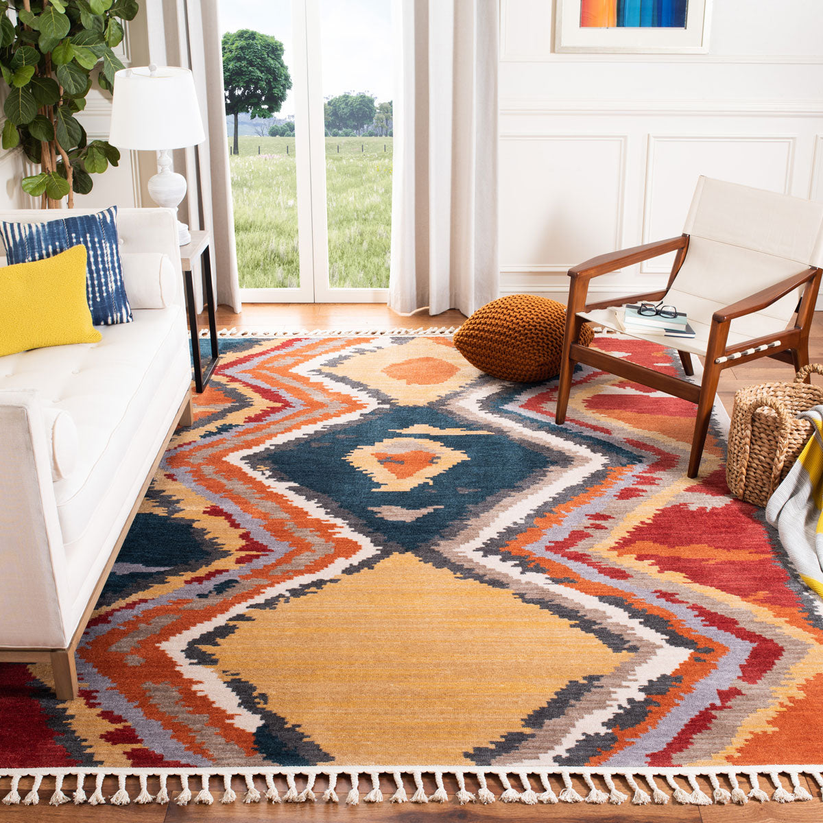 safavieh clearance farmhouse 800 fmh803c yellow red rug