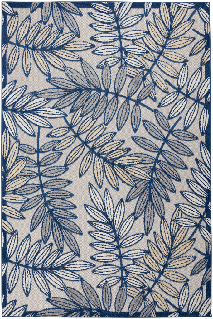 nourison aloha alh18 ivory navy rug