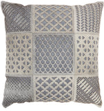 nourison natural leather hide s4291 grey pillow