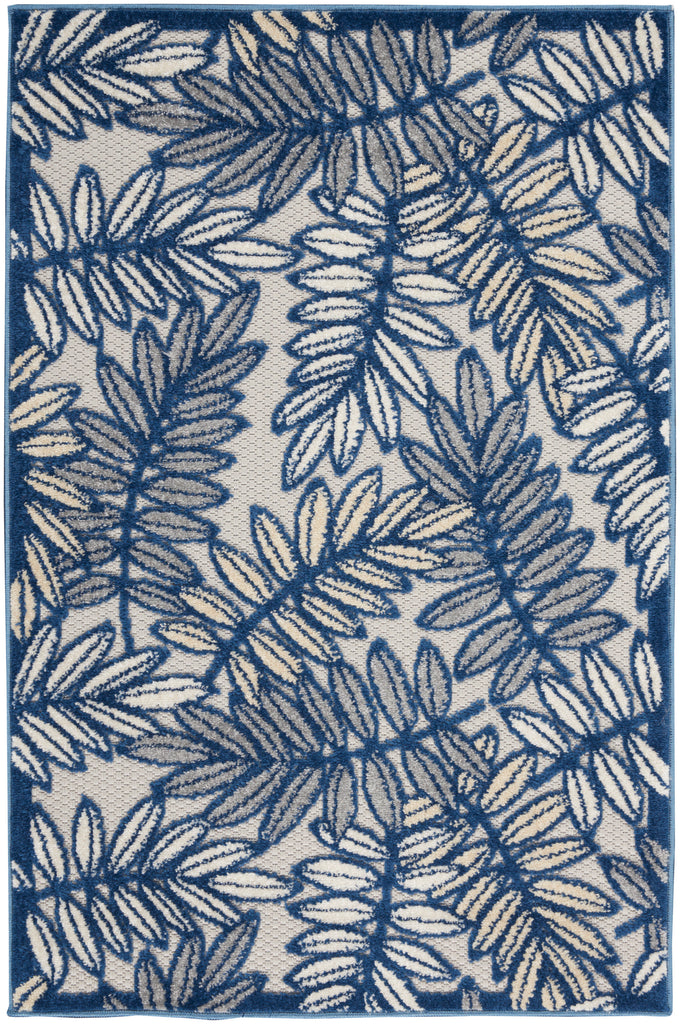 nourison aloha alh18 ivory navy rug