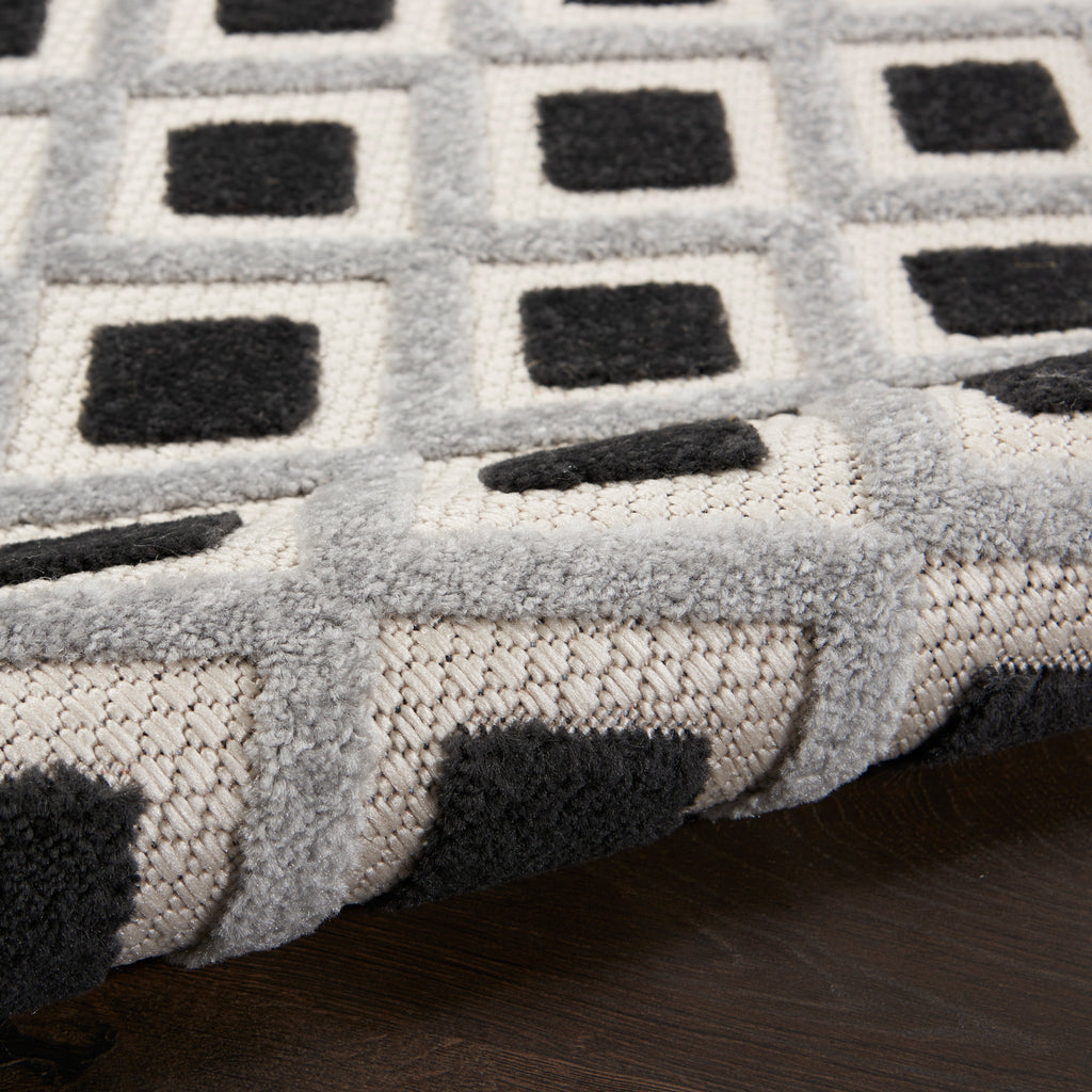 nourison aloha alh26 black white rug