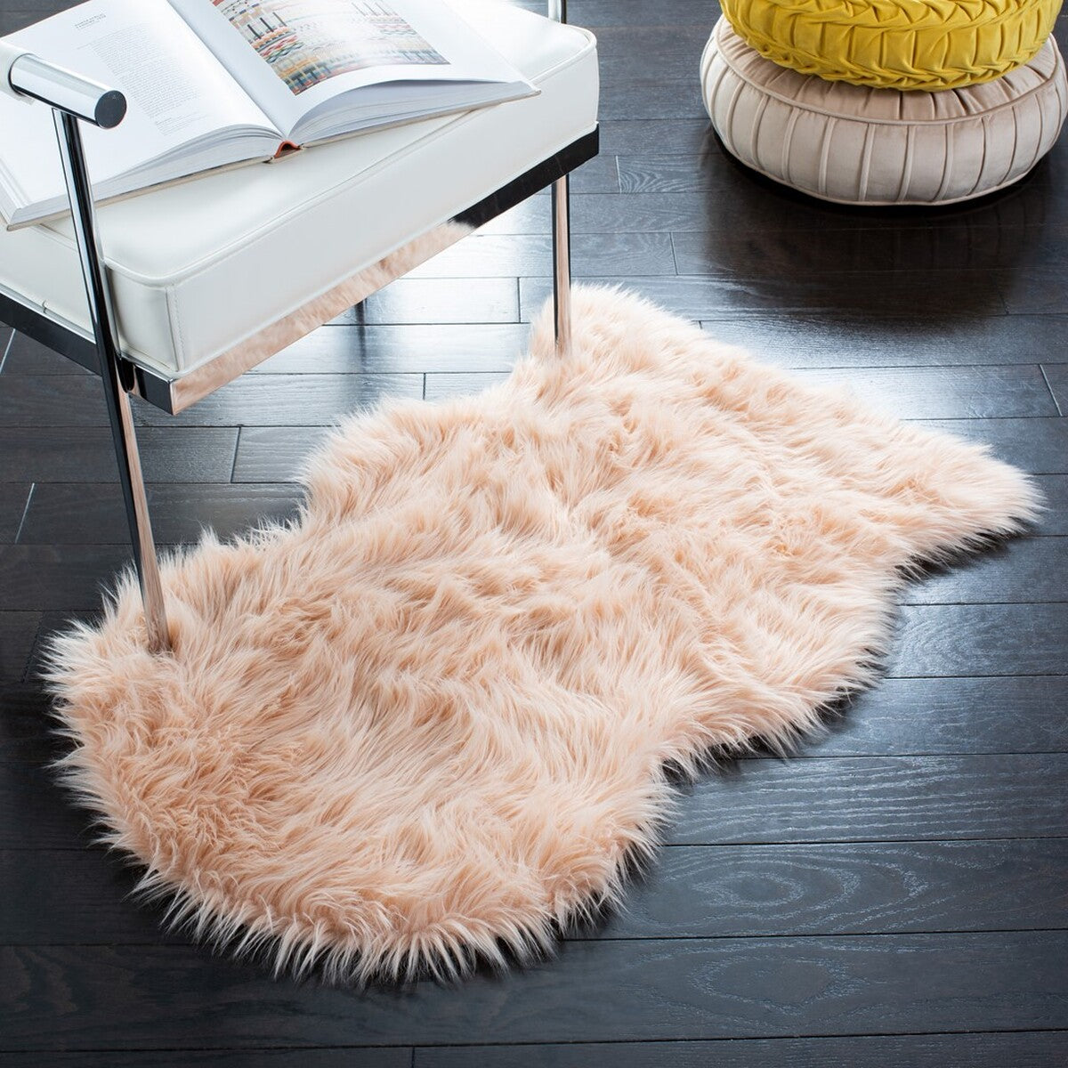 safavieh clearance faux sheep skin fss115u light pink rug