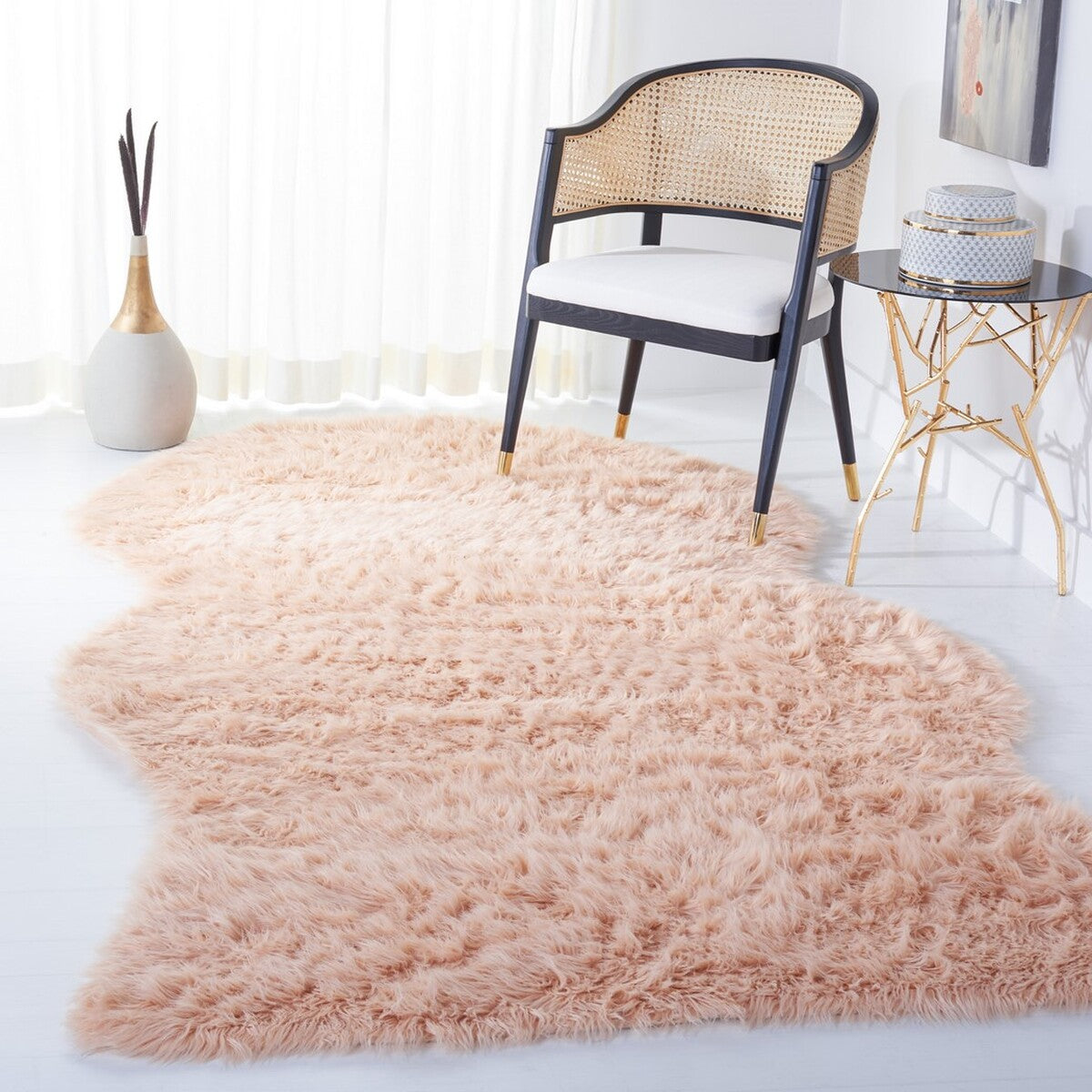 safavieh clearance faux sheep skin fss115u light pink rug