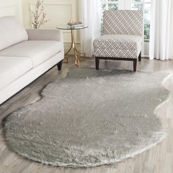 safavieh clearance faux sheep skin fss118b dark grey rug