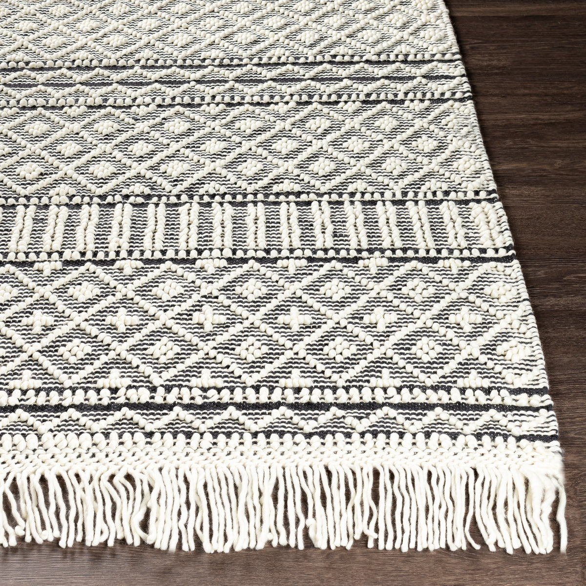 Surya Closeout Farmhouse Tassels FTS-2300 Charcoal Rug