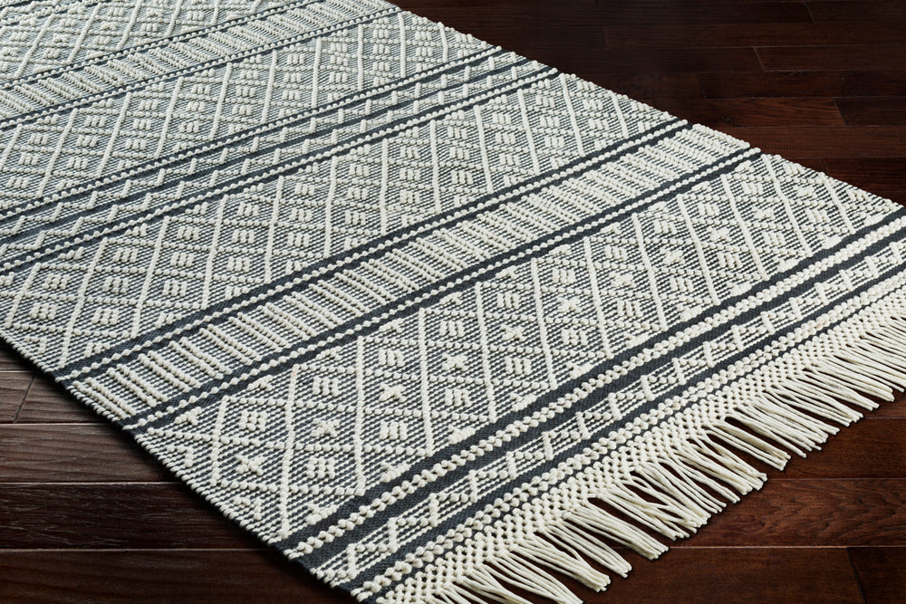 Surya rug co. | charcoal rug | farmhouse | tassels | rugs done right