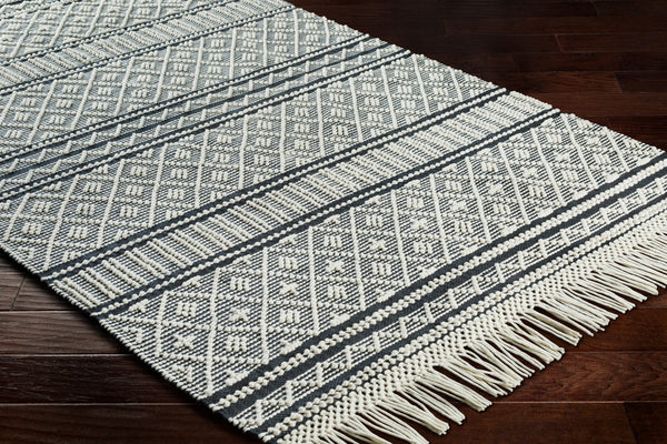 Surya rug co. | charcoal rug | farmhouse | tassels | rugs done right