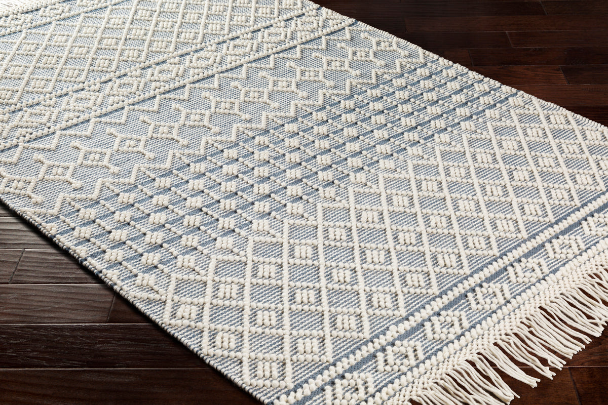 surya farmhouse tassels fts 2304 denim rug