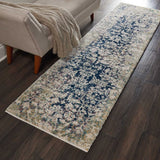 Nourison Clearance Fusion FSS12 Cream/Blue Rug
