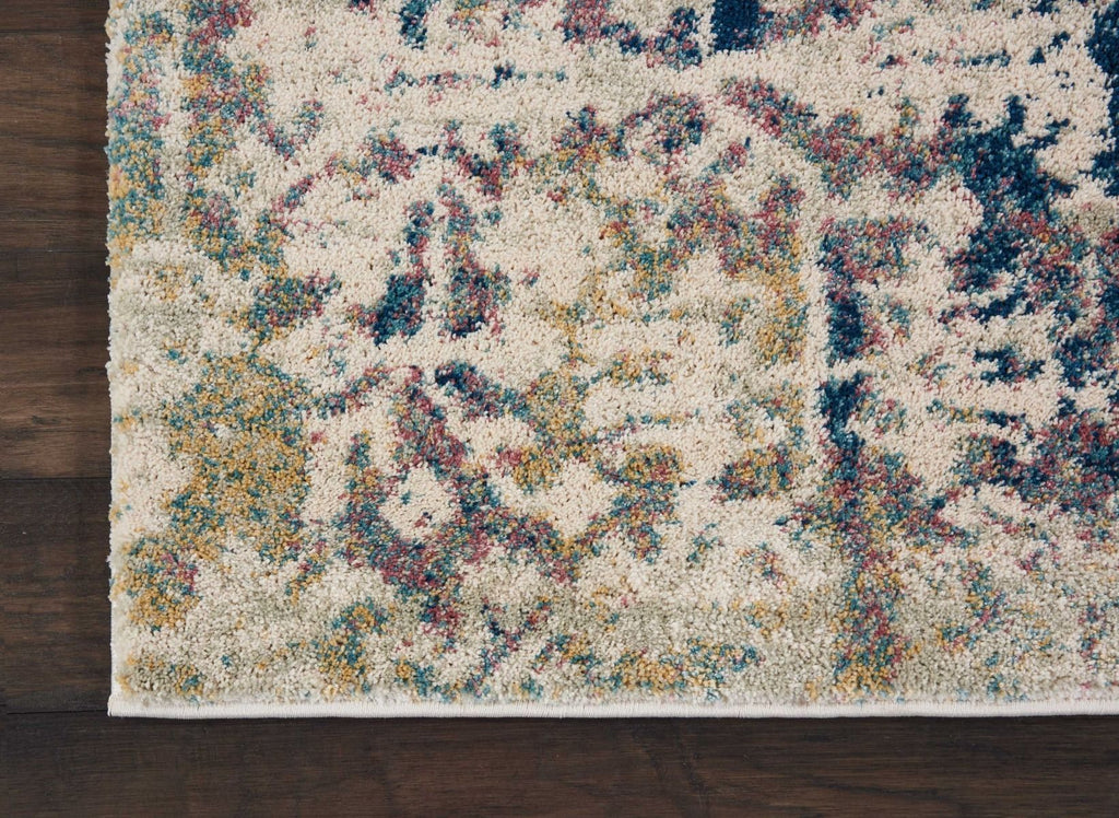 Nourison Clearance Fusion FSS12 Cream/Blue Rug
