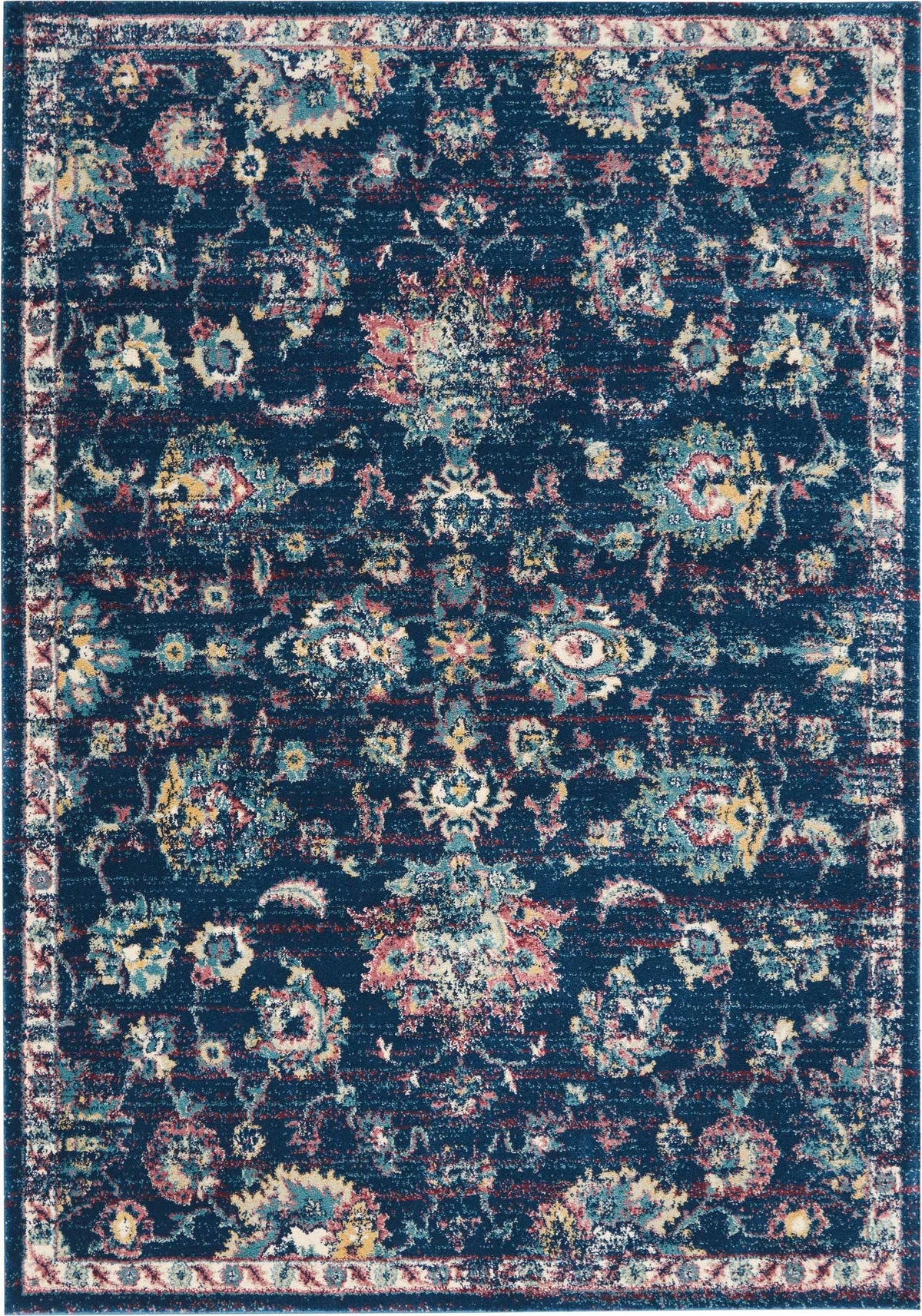 Nourison Clearance Fusion FSS15 Navy/Pink Rug