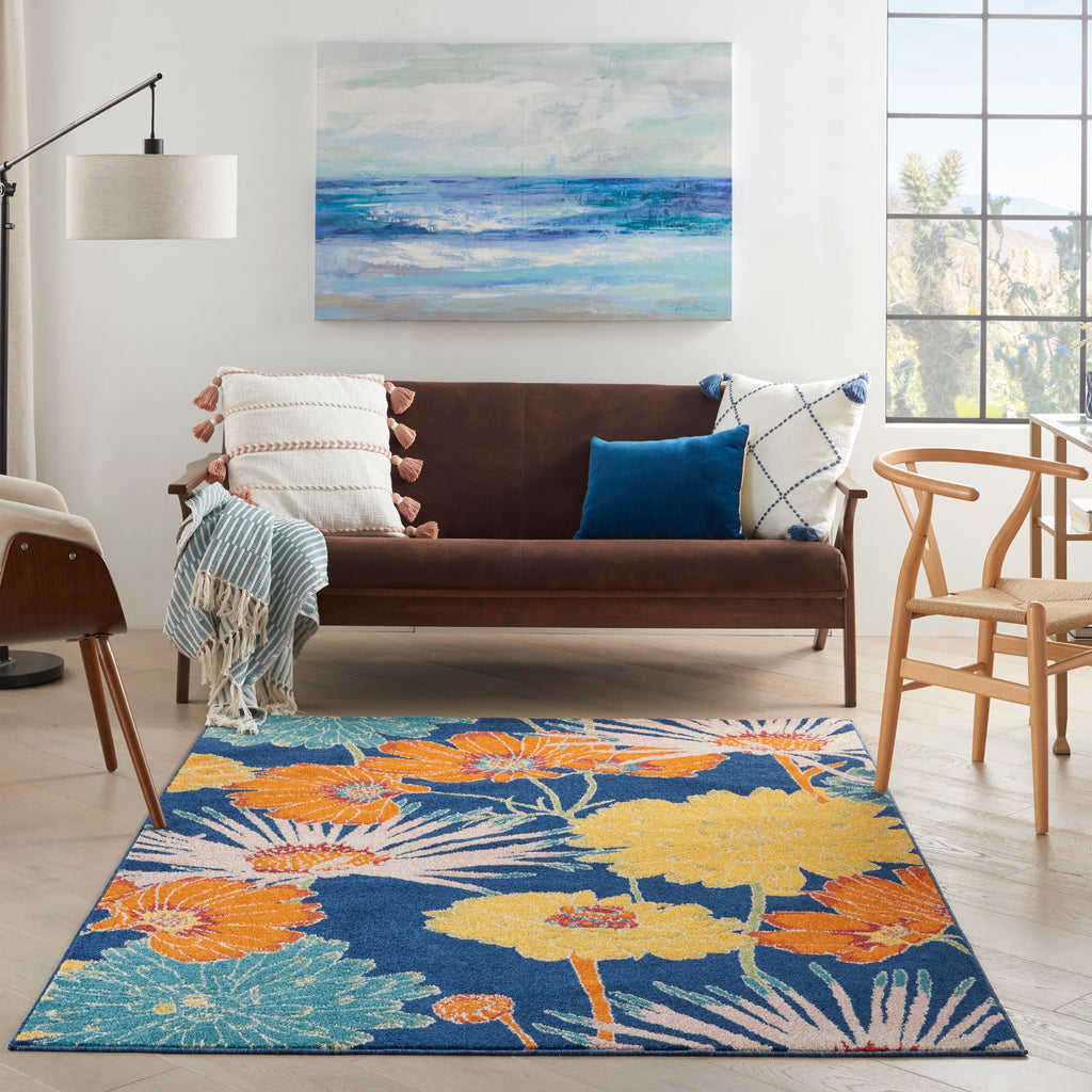 nourison allur alr06 navy multicolor rug