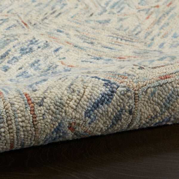 nourison interlock itl02 blue multi rug