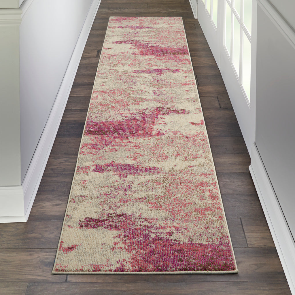 nourison celestial ces02 ivory pink rug
