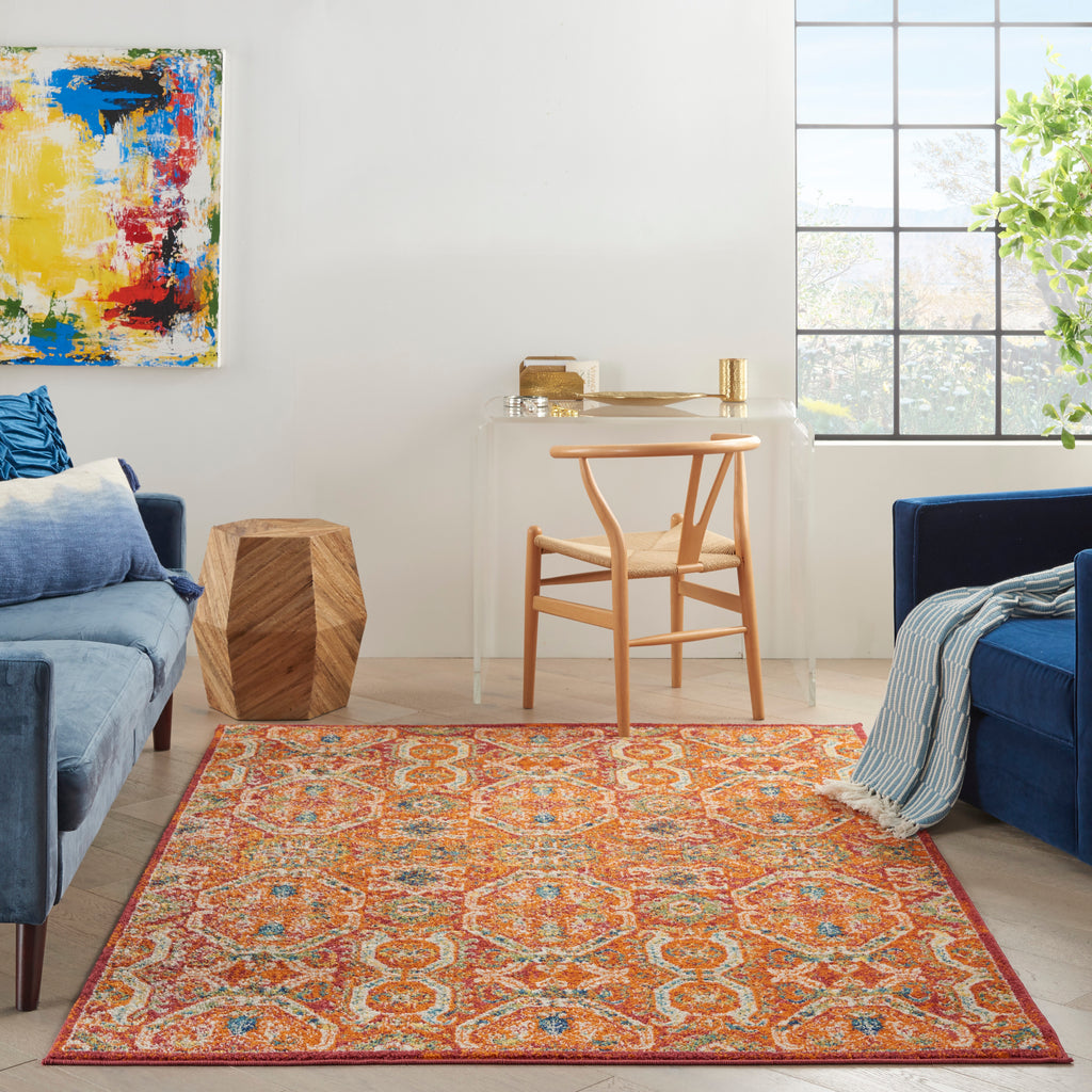 nourison allur alr05 red multicolor rug
