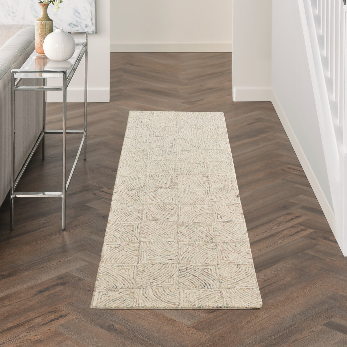 nourison interlock itl05 ivory multi rug