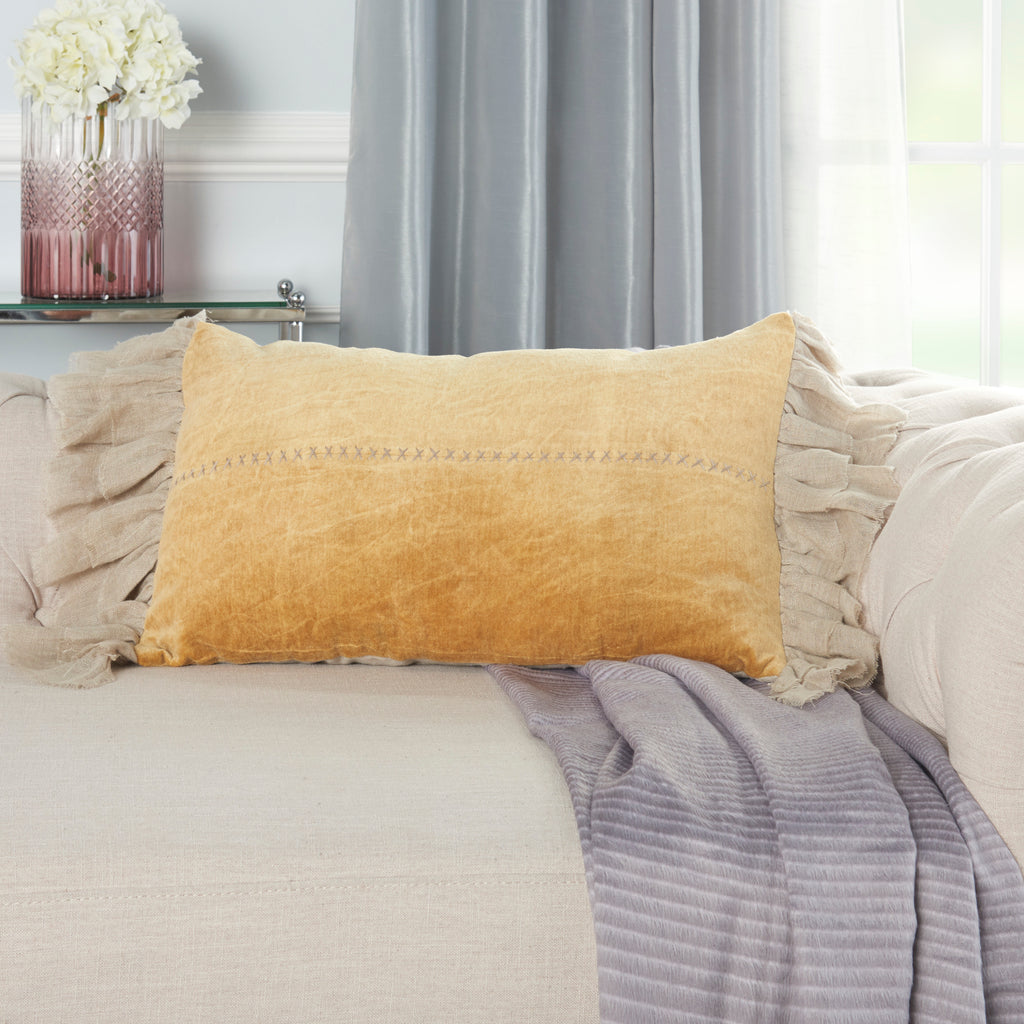 nourison sofia ge903 yellow pillow