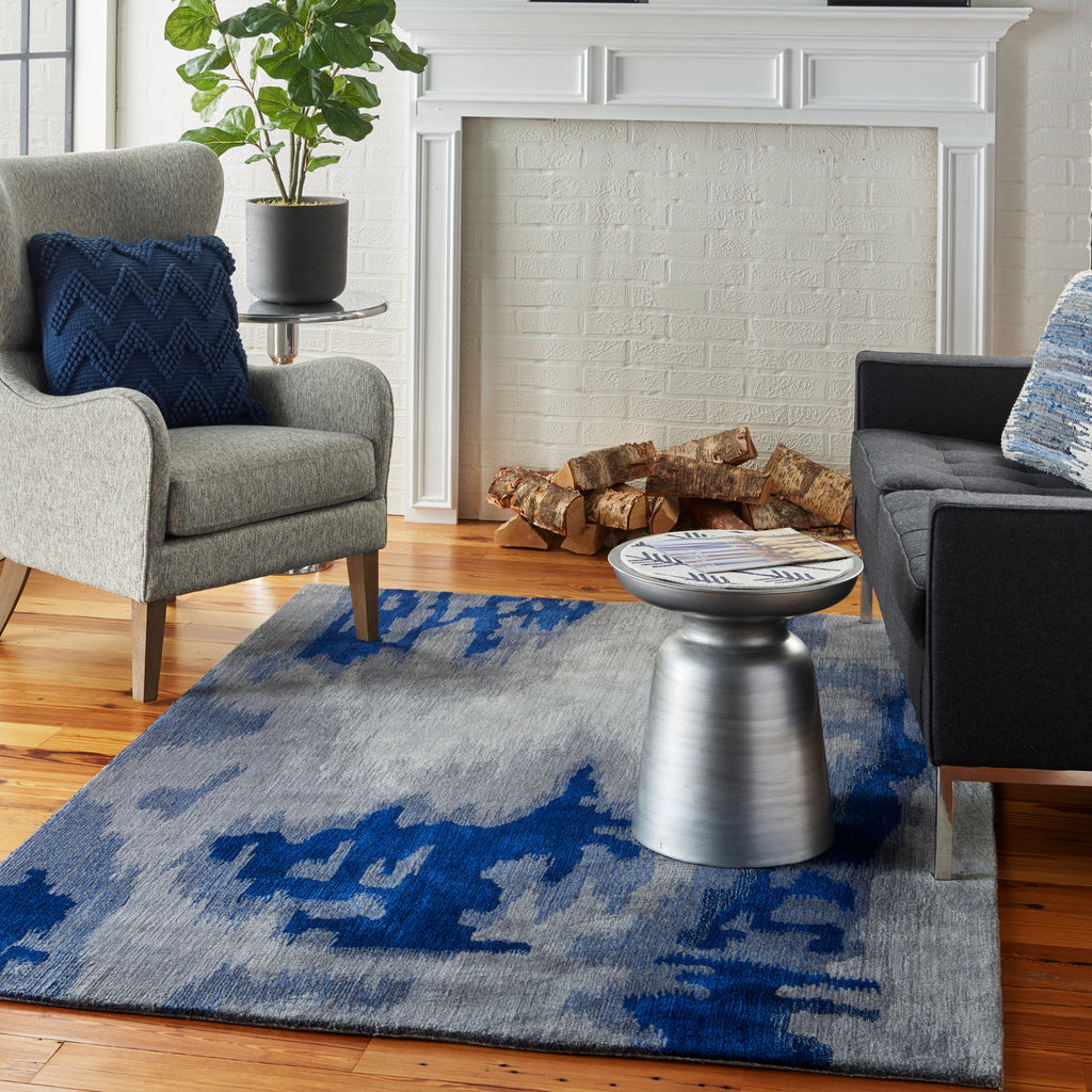nourison symmetry smm10 grey blue rug