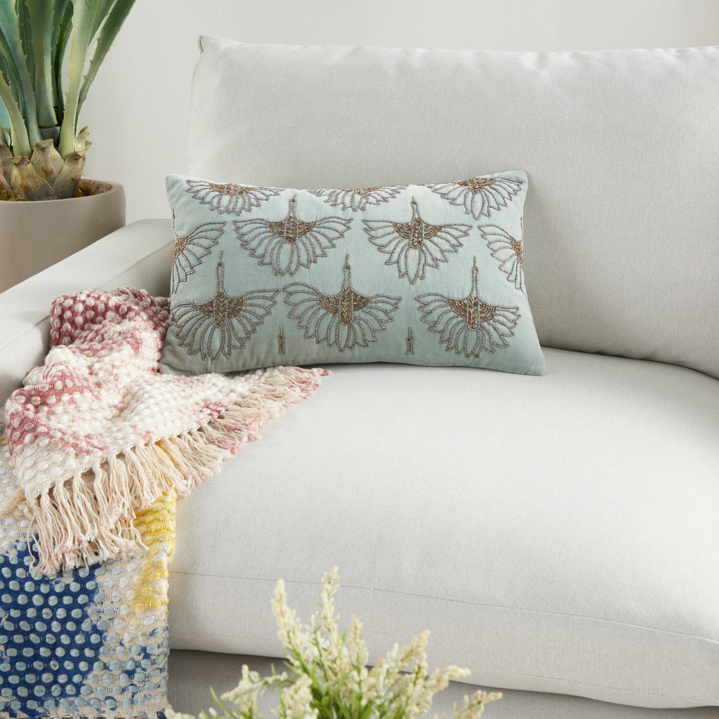nourison sofia az534 celadon pillow
