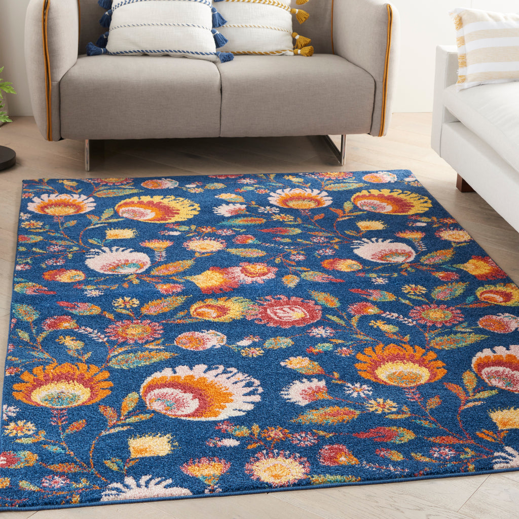 nourison allur alr08 navy multicolor rug