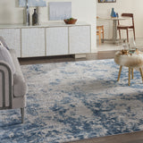 nourison rustic textures rus16 grey blue rug