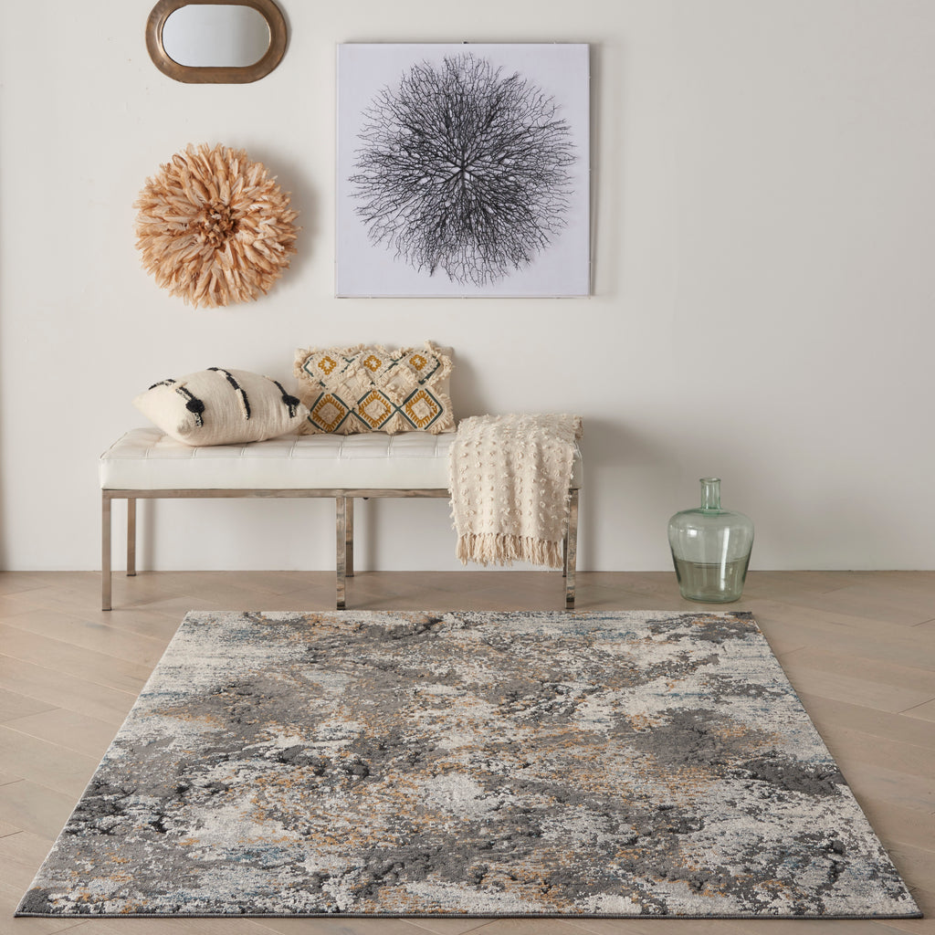 nourison tangra tnr01 grey multi rug