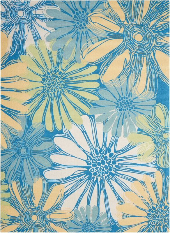 Nourison Clearance & Garden RS022 Blue Rug