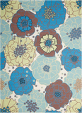 Nourison Clearance & Garden RS021 Light Blue Rug