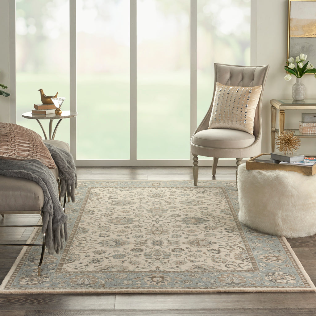 nourison living treasures li16 ivory aqua rug