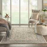 nourison living treasures li16 ivory aqua rug