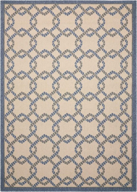Nourison Clearance Caribbean CRB16 Ivory/Blue Rug