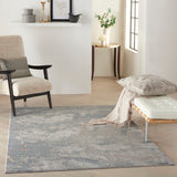 nourison rustic textures rus15 light grey blue rug