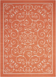Nourison Clearance & Garden RS019 Orange Rug