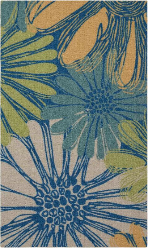 Nourison Clearance & Garden RS022 Blue Rug
