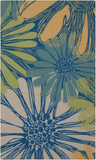 Nourison Clearance & Garden RS022 Blue Rug