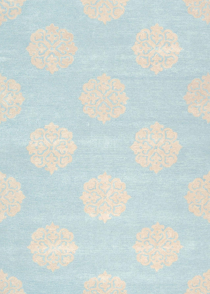 Light Blue Rug with Cream Accents | Mid-Century Modern Rug | Clearance ...