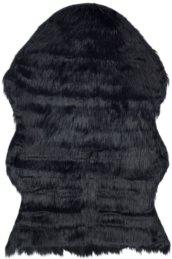 Safavieh Clearance Faux Sheep Skin FSS115B Black Rug