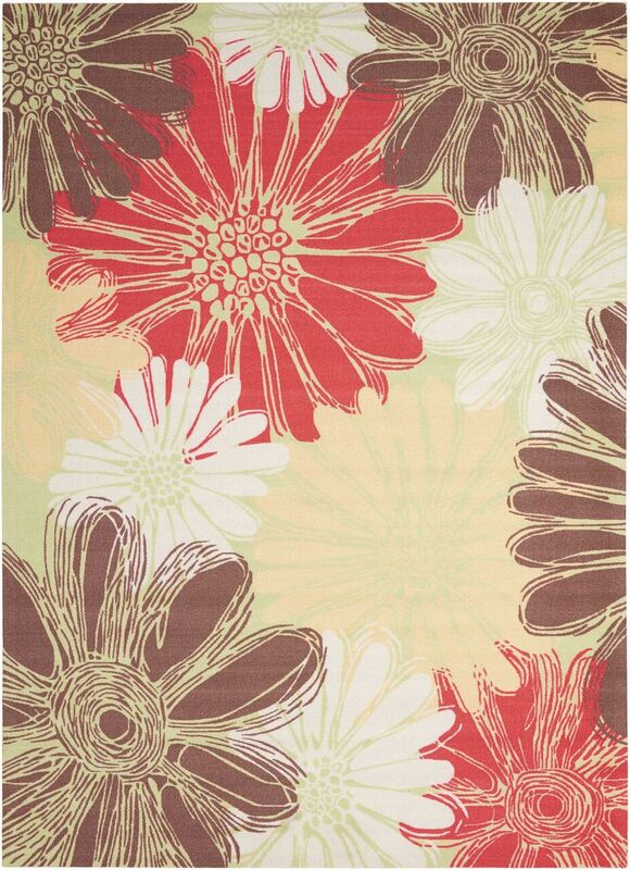 Nourison Clearance & Garden RS022 Green Rug