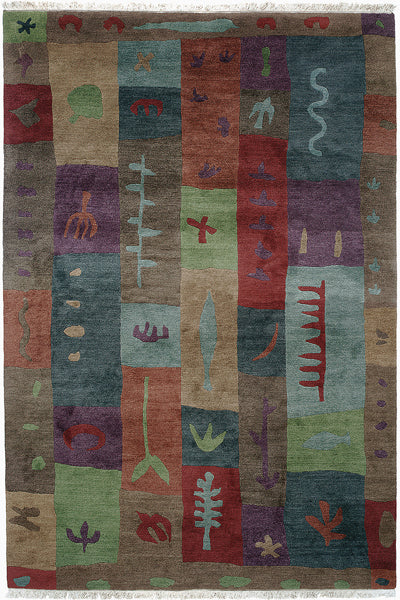 Tibet Rug Company 60 CT Block Print Multi Rug
