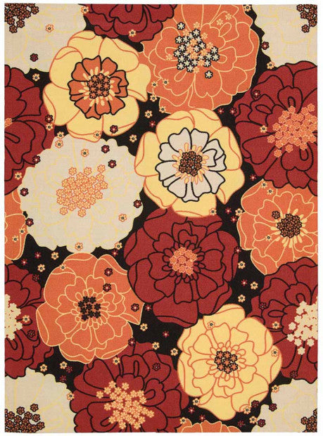 Nourison Clearance & Garden RS021 Black Rug