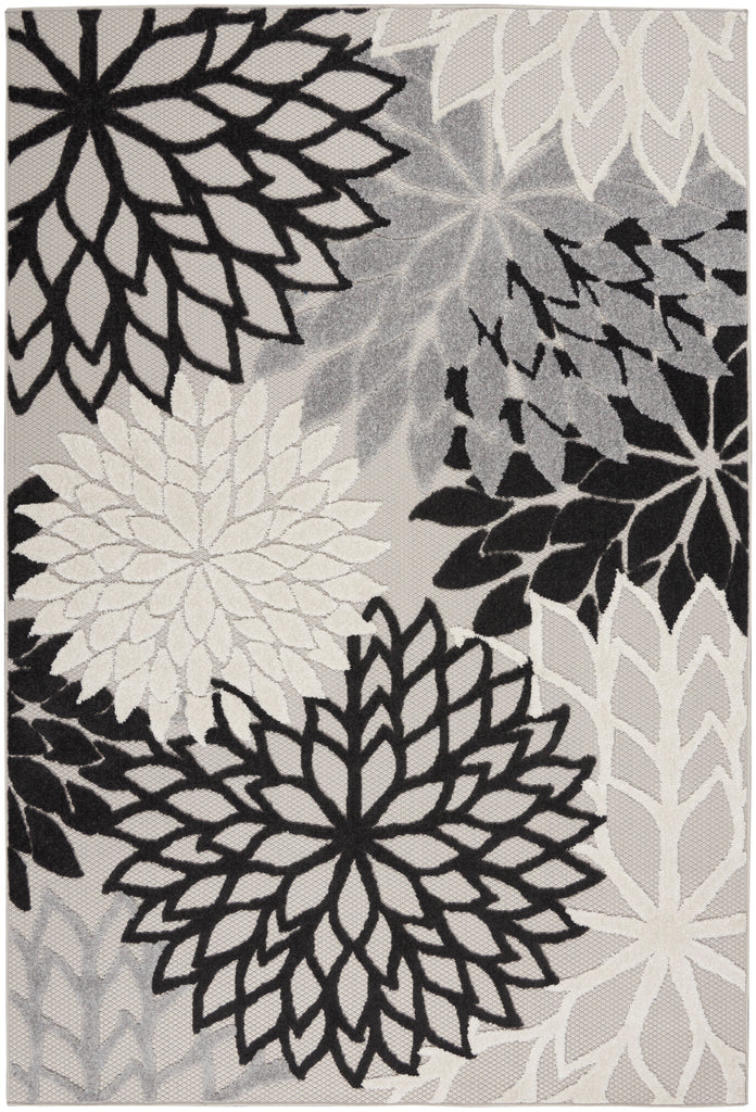 nourison aloha alh05 black white rug