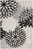 nourison aloha alh05 black white rug
