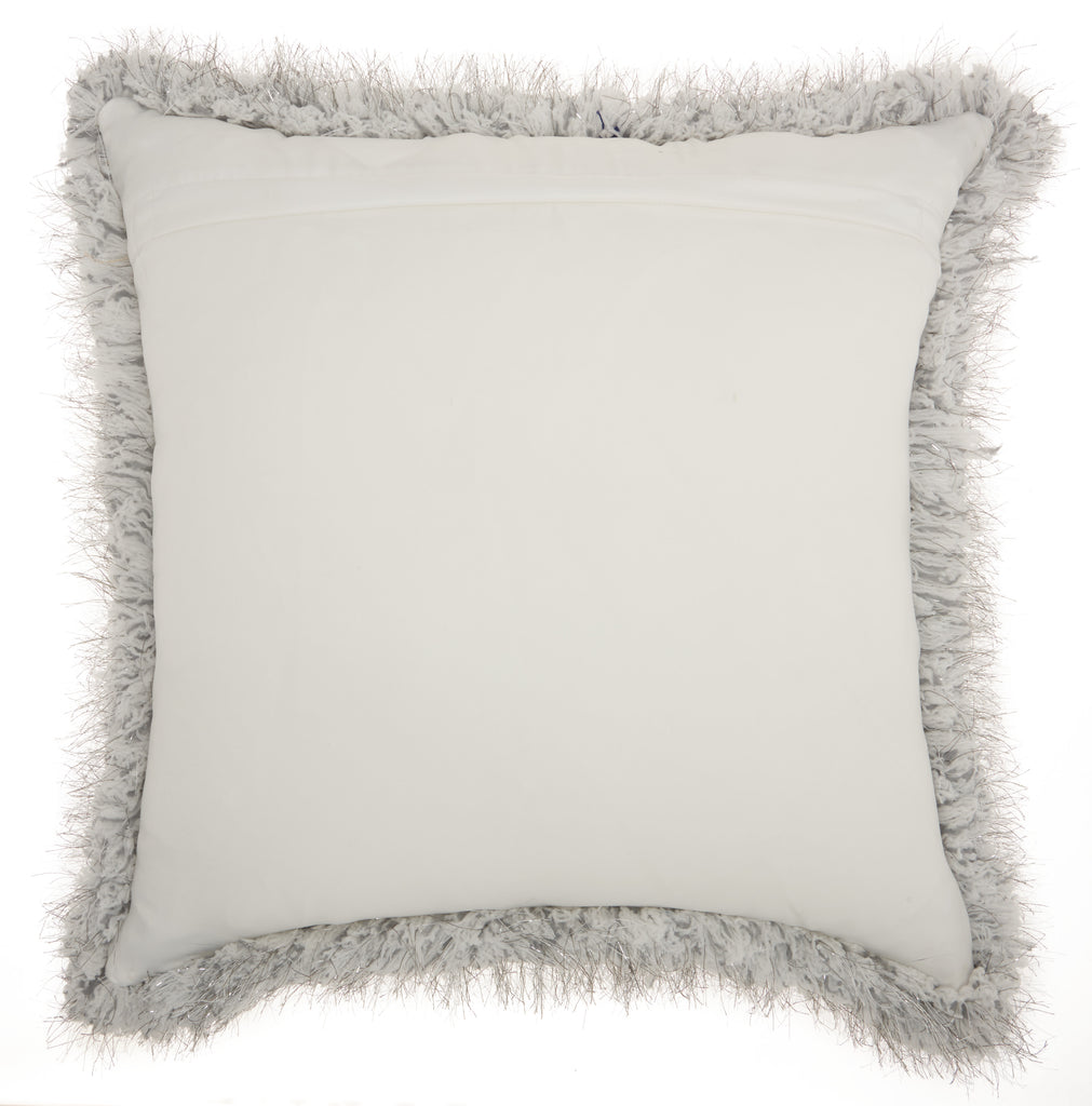 nourison shag we403 silver pillow