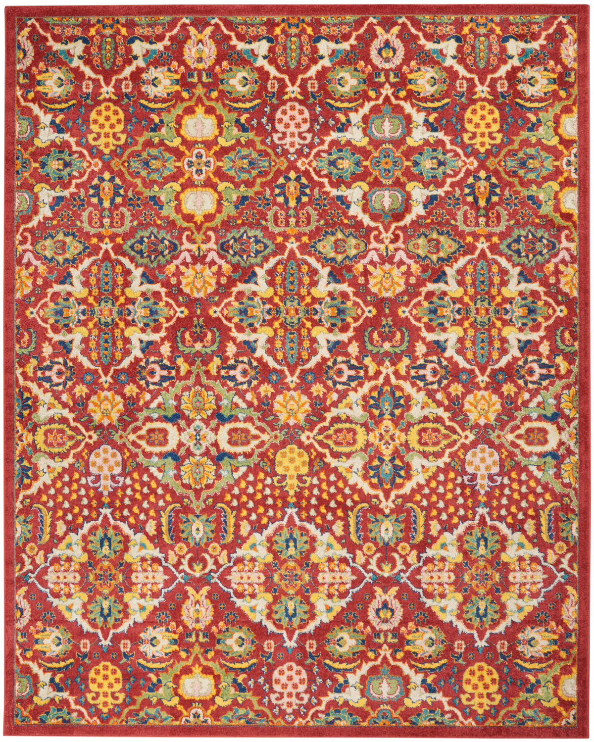 nourison allur alr03 red multicolor rug