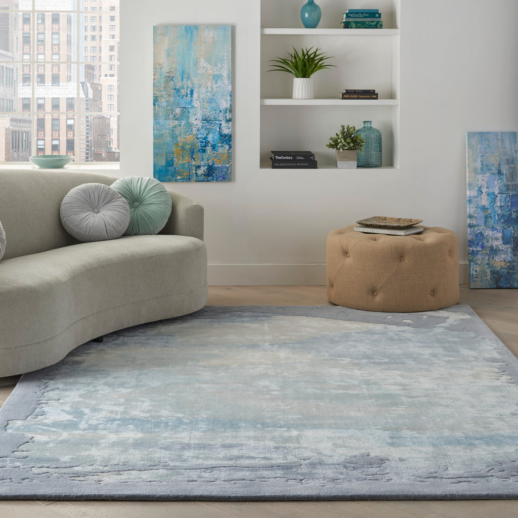 nourison prismatic prs19 seafoam silver rug