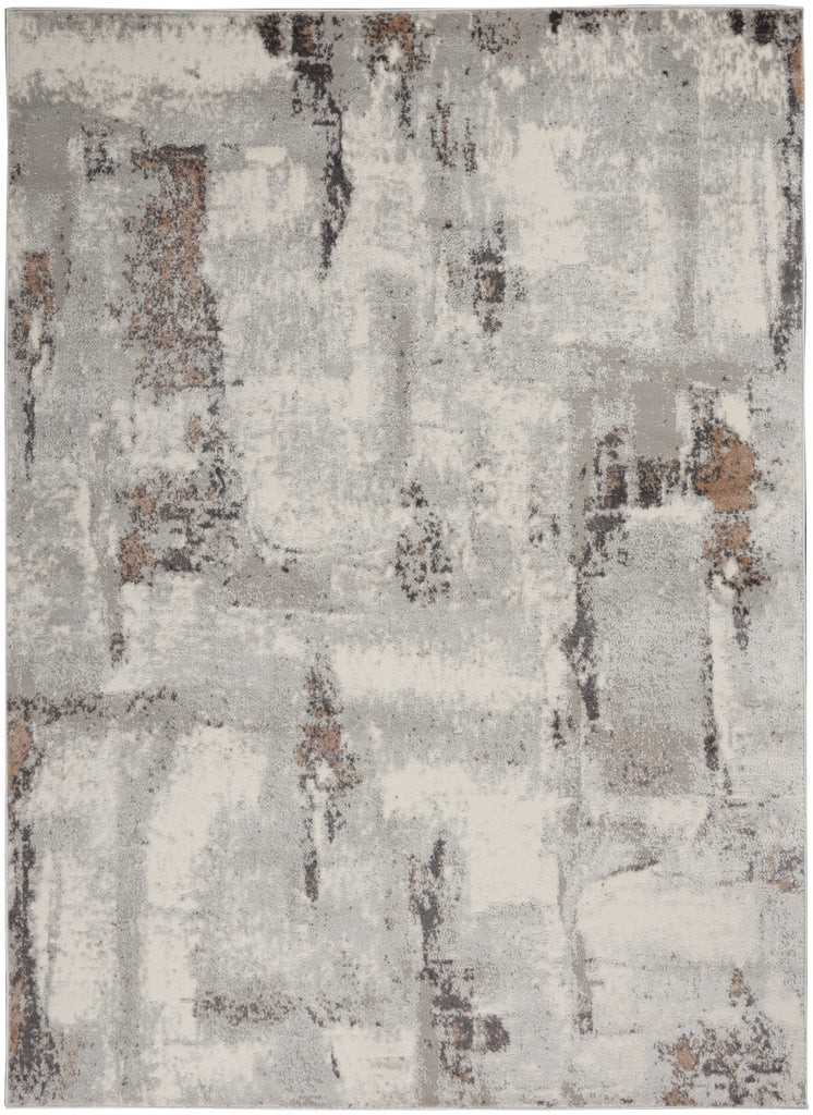 nourison elation etn06 grey ivory rug